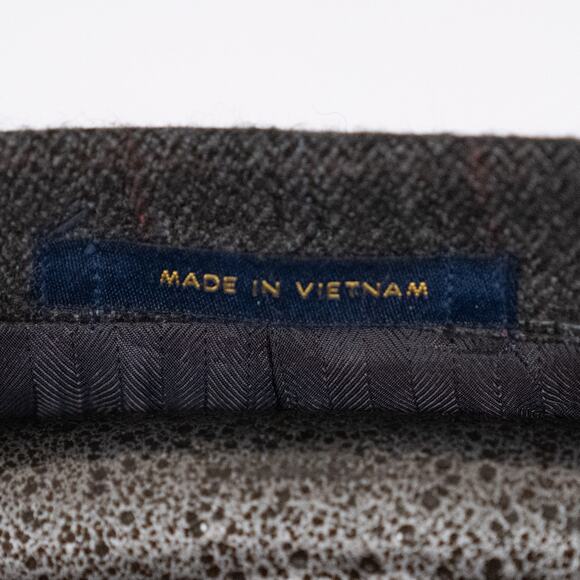 Men's Classic Wool Cashmere Blazer Sport Coat Size 46L Gray Herringbone Woolmark - Picture 4 of 13